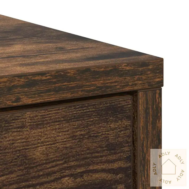 Skjenk Med Skuff Røkt Eik 80X34X76 Cm Konstruert Tre