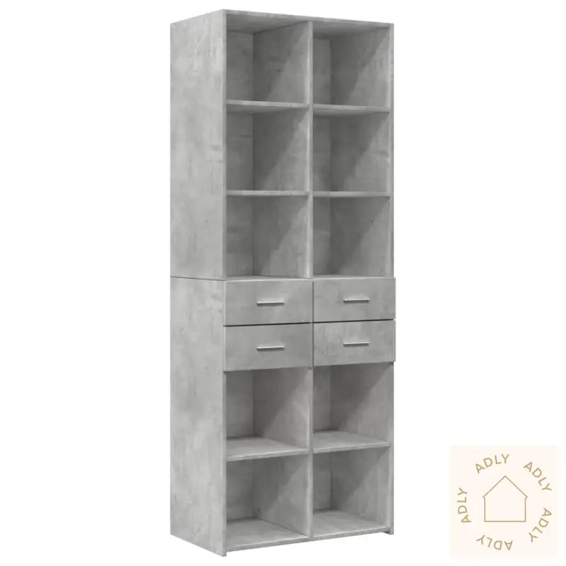 Oppbevaringsskap Betonggrå 70X42,5X225 Cm Konstruert Tre