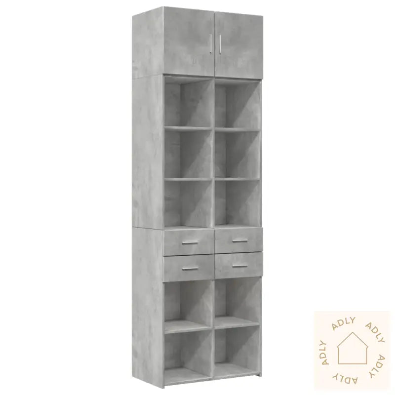 Oppbevaringsskap Betonggrå 70X42,5X225 Cm Konstruert Tre