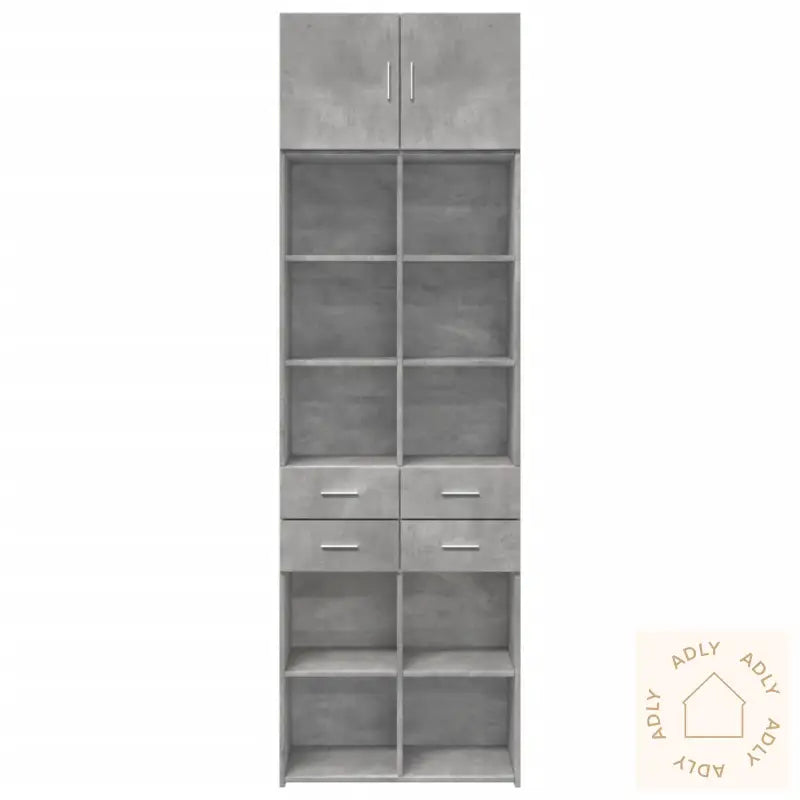 Oppbevaringsskap Betonggrå 70X42,5X225 Cm Konstruert Tre