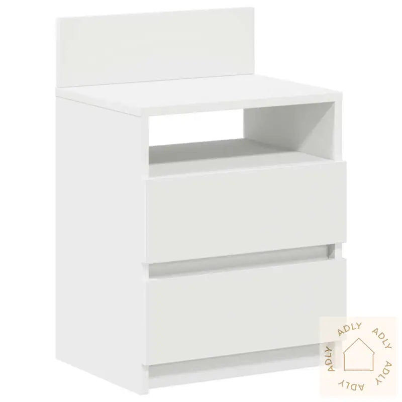 Nattbord 2 Stk Med 2 Skuffer Hvit 40X33X60 Cm