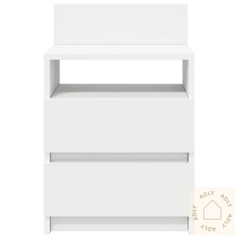 Nattbord 2 Stk Med 2 Skuffer Hvit 40X33X60 Cm