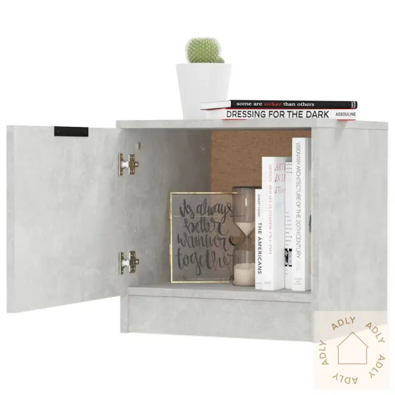 Nattbord 2 Stk Betonggrå 40X39X40 Cm