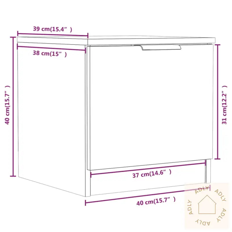 Nattbord 2 Stk Betonggrå 40X39X40 Cm