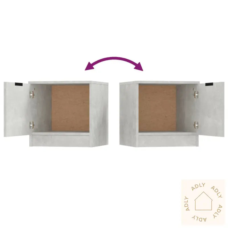 Nattbord 2 Stk Betonggrå 40X39X40 Cm