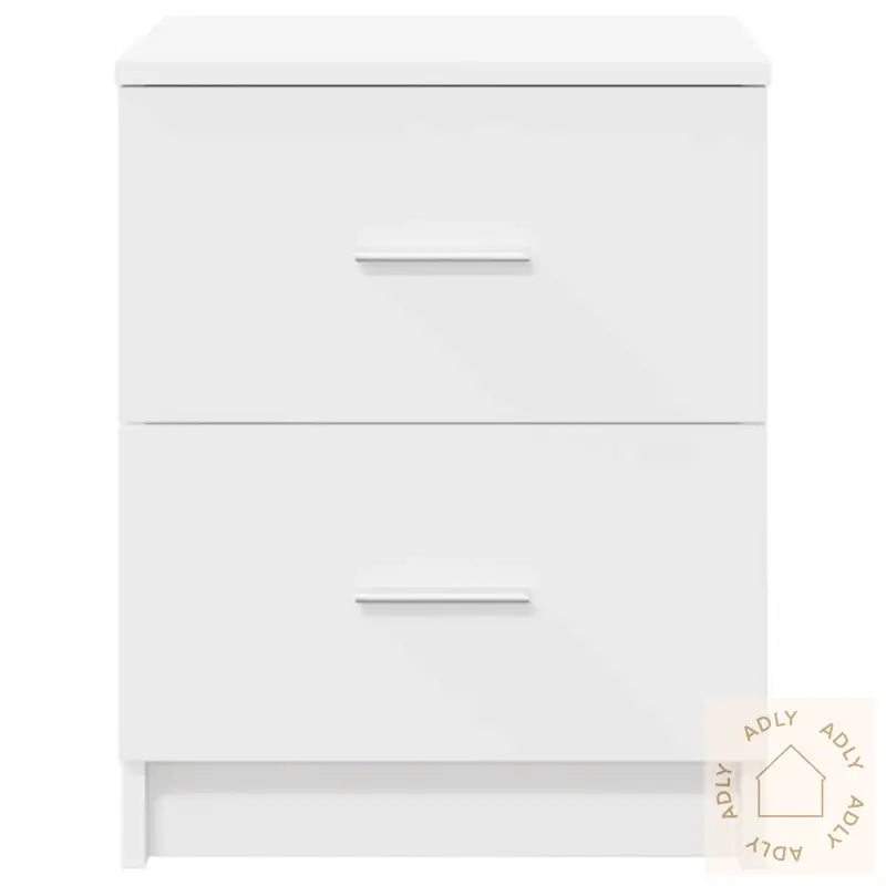 Nattbord 2 Stk Med 2 Skuffer Hvit 40X36X50 Cm