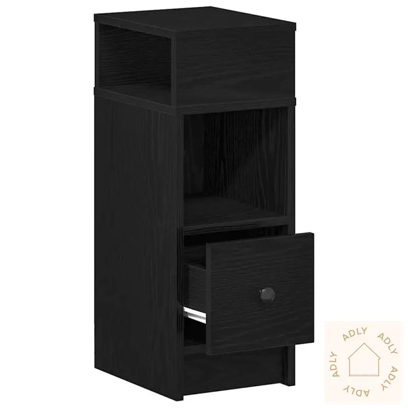 Nattbord 2 Stk Med Skuff Svart 25X31X66 Cm