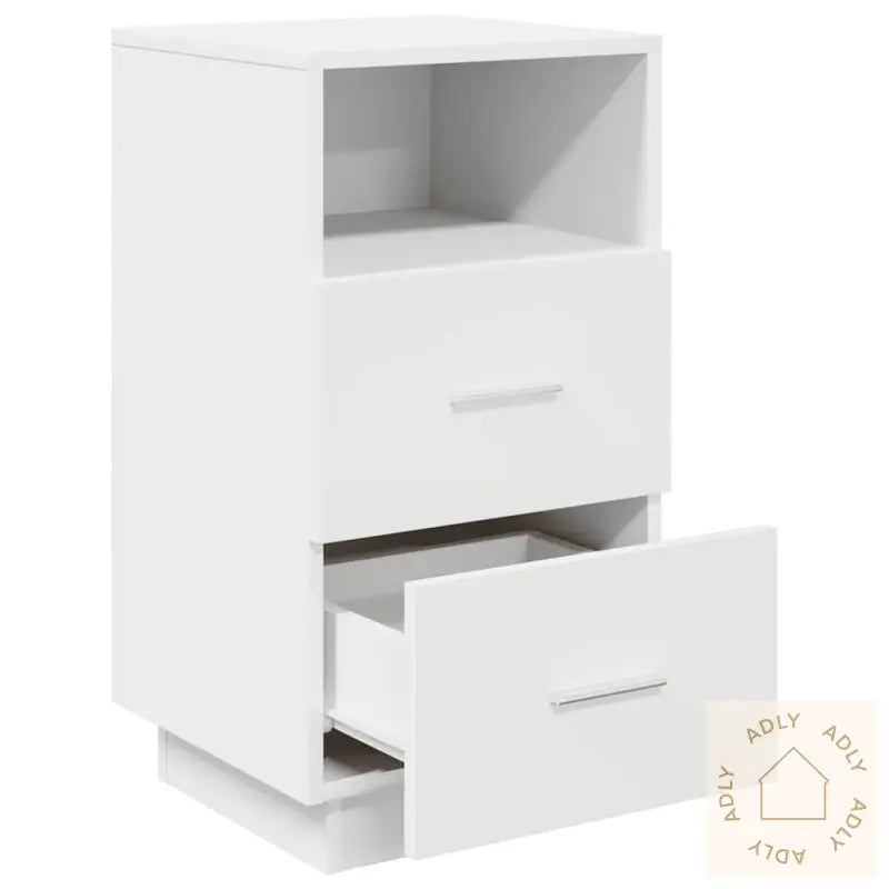 Nattbord 2 Stk Med 2 Skuffer Hvit 36X36X68 Cm