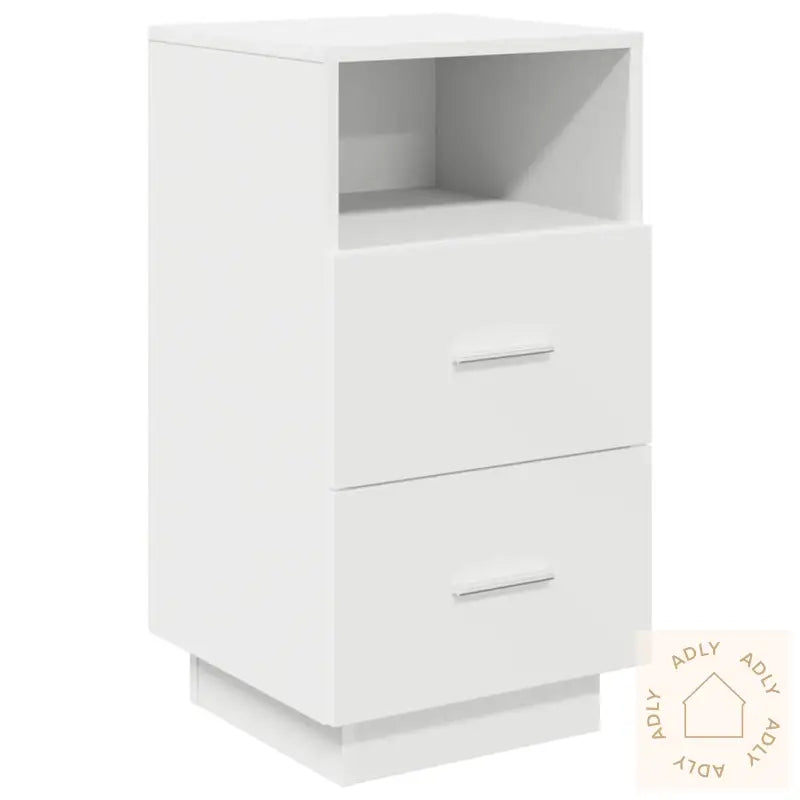 Nattbord 2 Stk Med 2 Skuffer Hvit 36X36X68 Cm