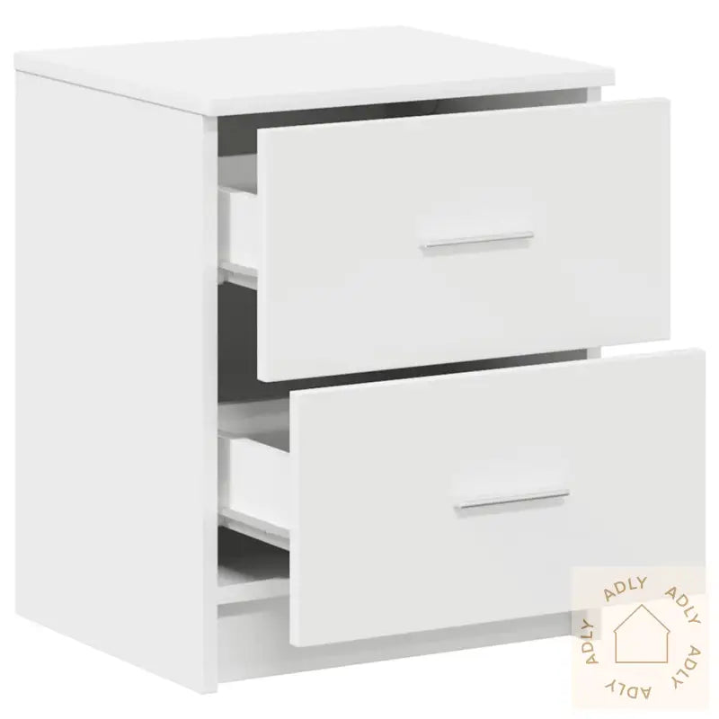 Nattbord 2 Stk Med 2 Skuffer Hvit 40X36X50 Cm