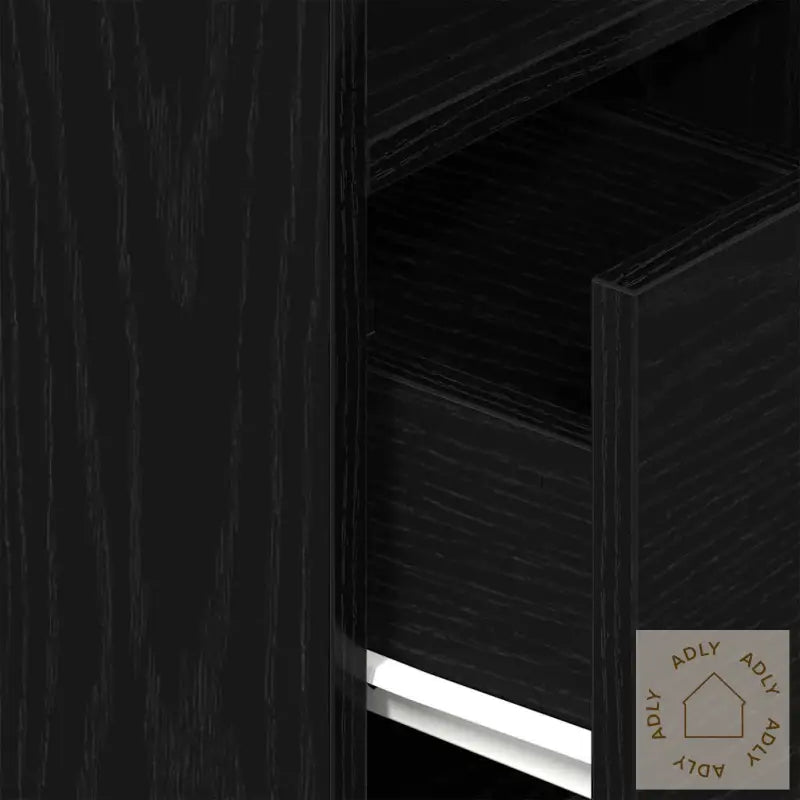 Nattbord 2 Stk Med Skuff Svart 25X31X66 Cm