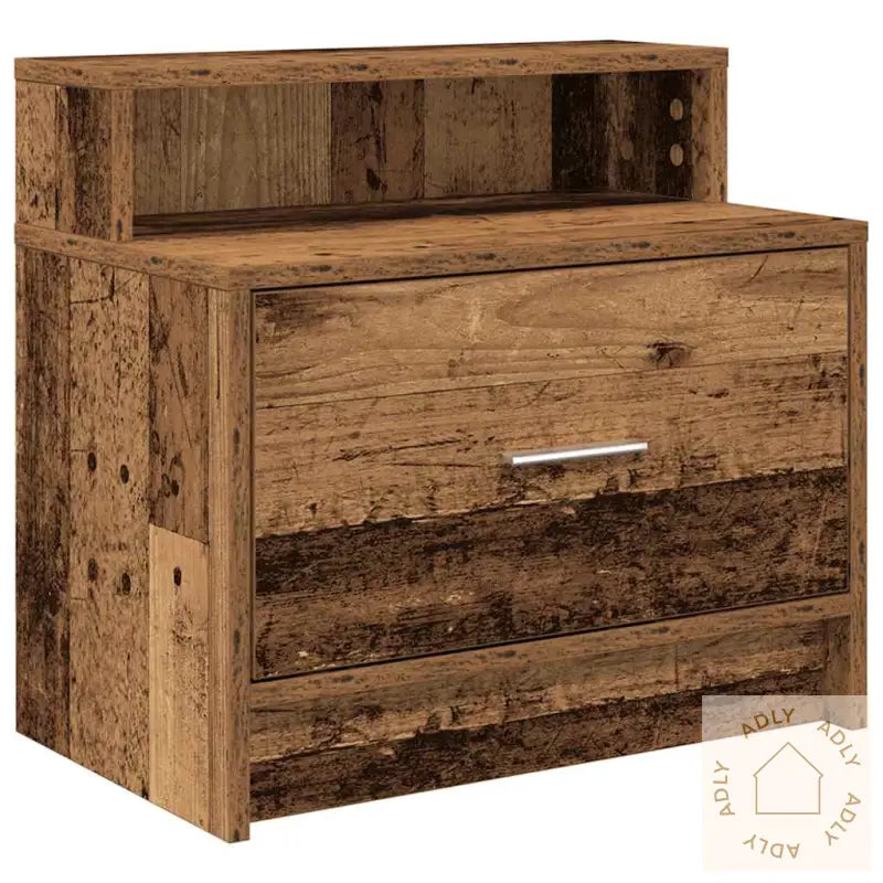 Nattbord Med Skuff 2 Stk Gammelt Tre 51X31X47 Cm