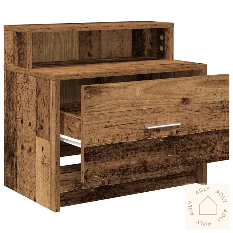 Nattbord Med Skuff 2 Stk Gammelt Tre 51X31X47 Cm