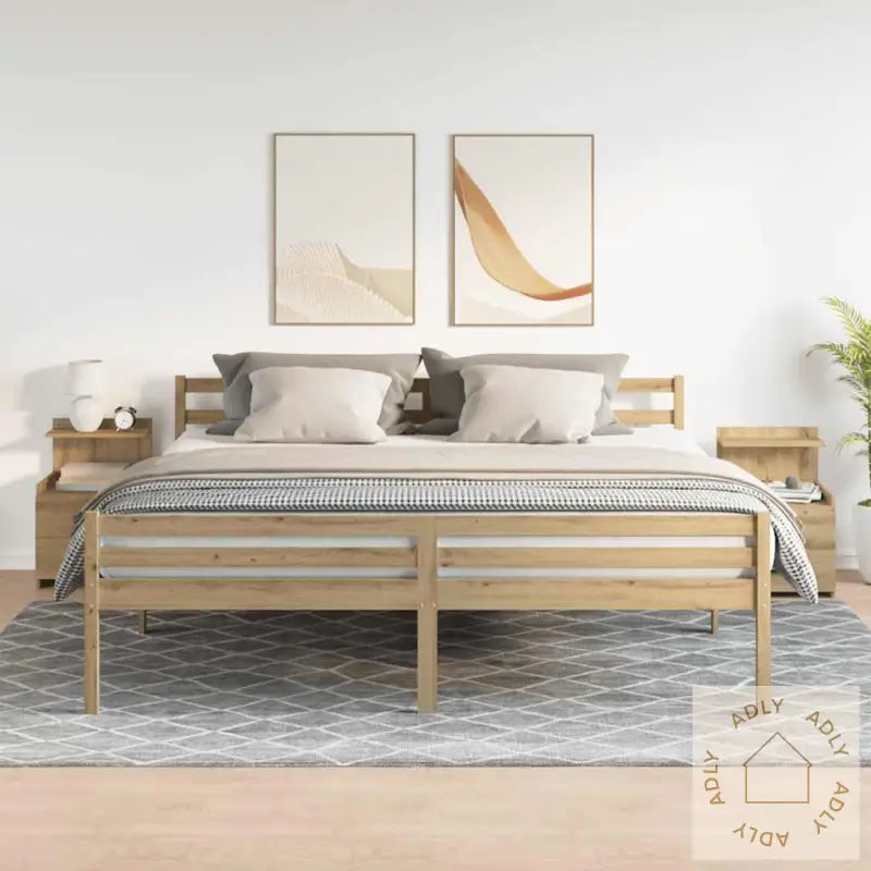 Nattbord 2 Stk Med 2 Skuffer Håndverkseik 40X36,5X62 Cm