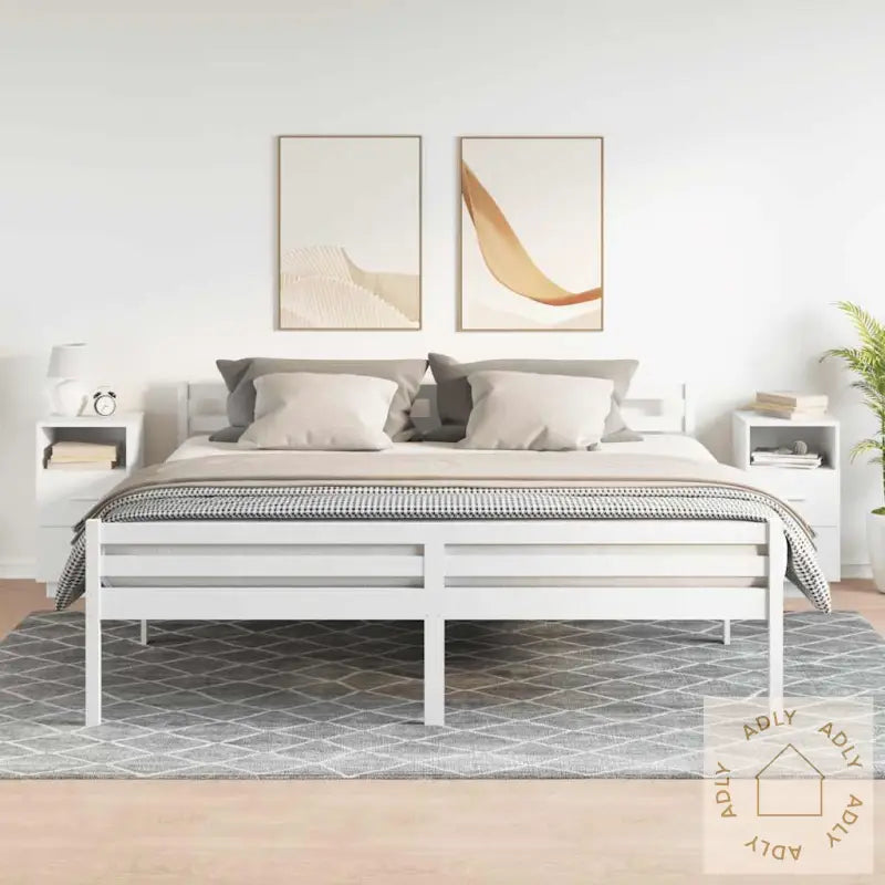 Nattbord 2 Stk Med 2 Skuffer Hvit 36X36X68 Cm