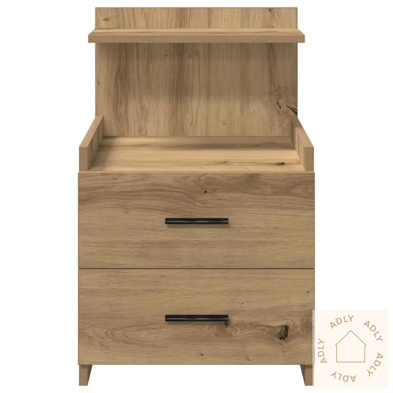 Nattbord 2 Stk Med 2 Skuffer Håndverkseik 40X36,5X62 Cm
