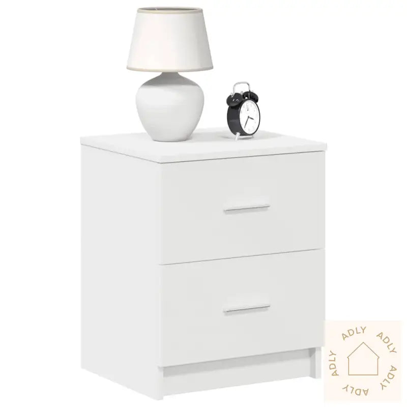 Nattbord 2 Stk Med 2 Skuffer Hvit 40X36X50 Cm