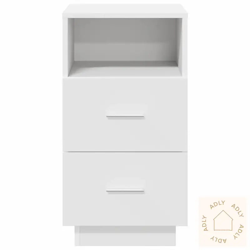 Nattbord 2 Stk Med 2 Skuffer Hvit 36X36X68 Cm