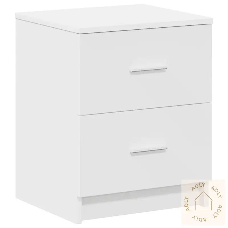 Nattbord 2 Stk Med 2 Skuffer Hvit 40X36X50 Cm