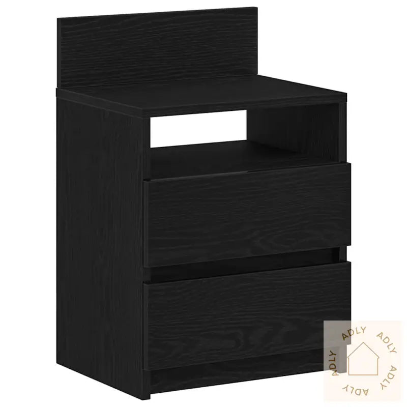 Nattbord 2 Stk Med 2 Skuffer Svart 40X33X60 Cm