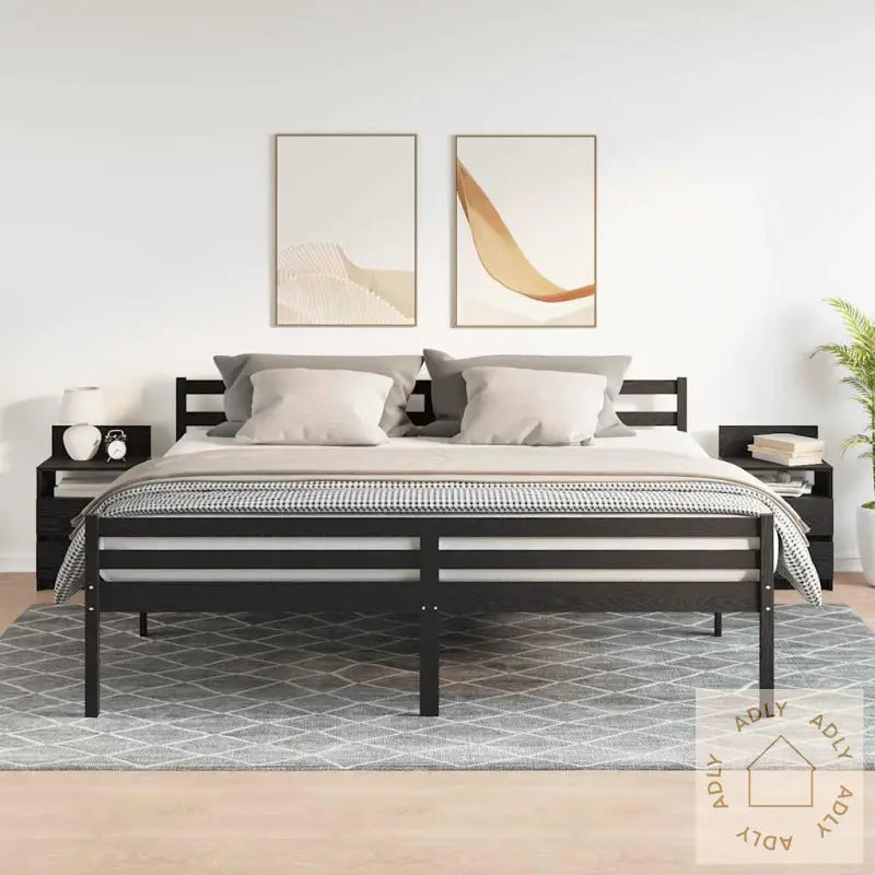 Nattbord 2 Stk Med 2 Skuffer Svart 40X33X60 Cm