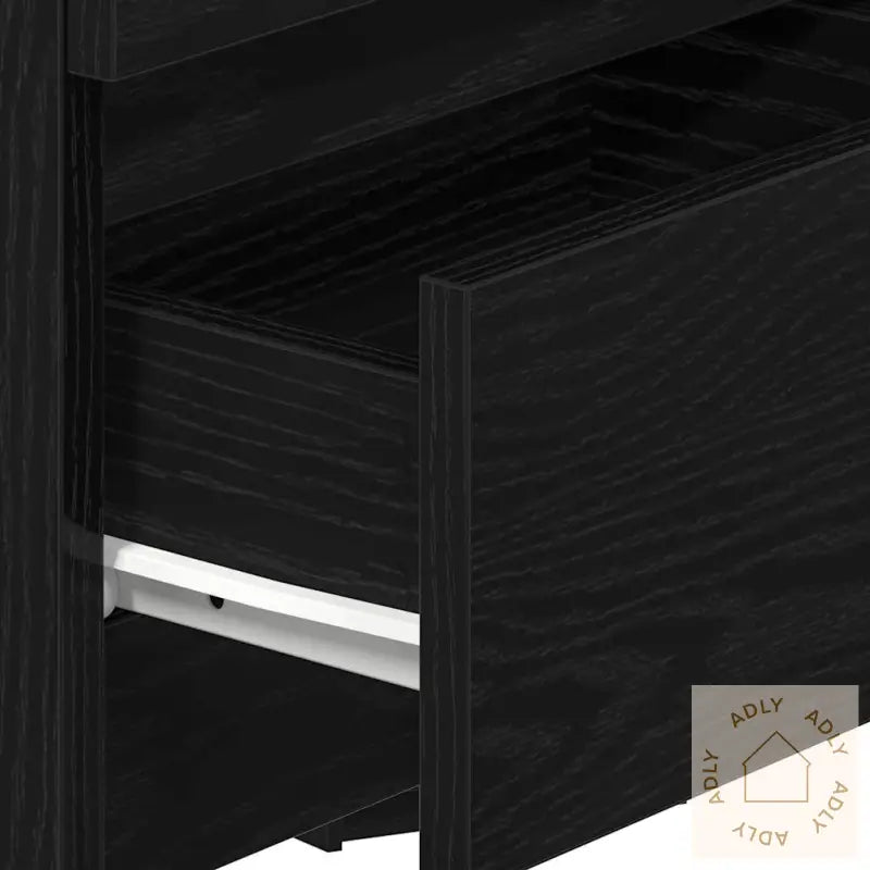 Nattbord 2 Stk Med 2 Skuffer Svart 40X33X60 Cm