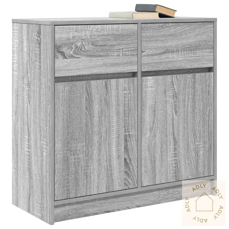 Skjenk Med Skuff Grå Sonoma 80X34X76 Cm Konstruert Tre