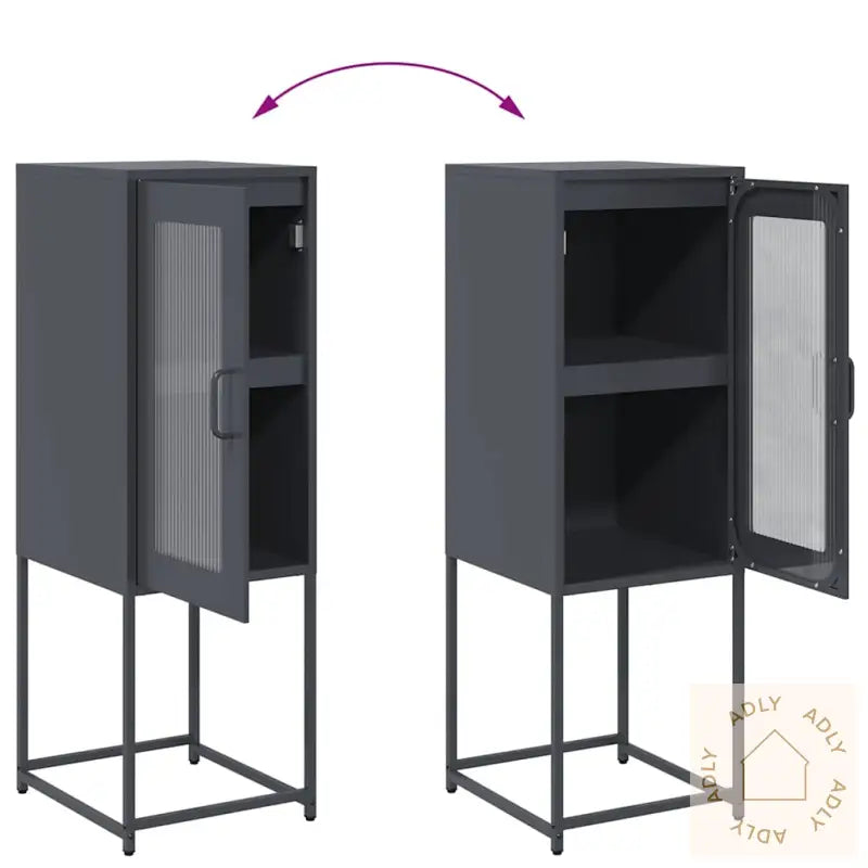 Skjenk Antrasitt 36X39X107 Cm Kaldvalset Stål