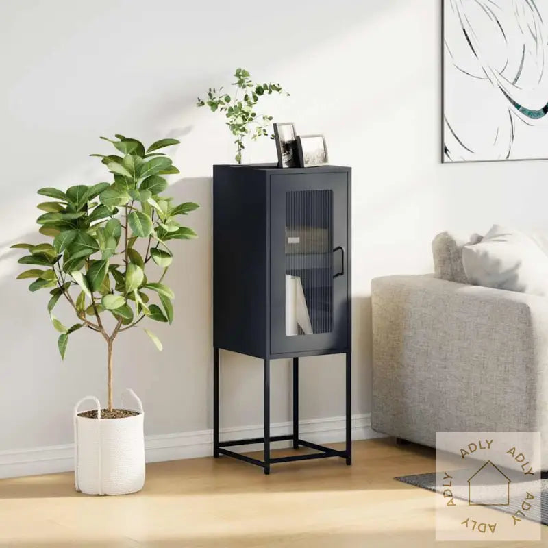 Skjenk Antrasitt 36X39X107 Cm Kaldvalset Stål