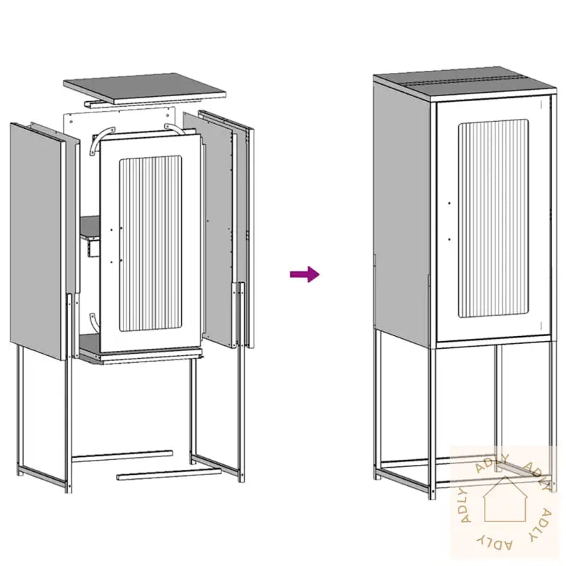 Skjenk Antrasitt 36X39X107 Cm Kaldvalset Stål