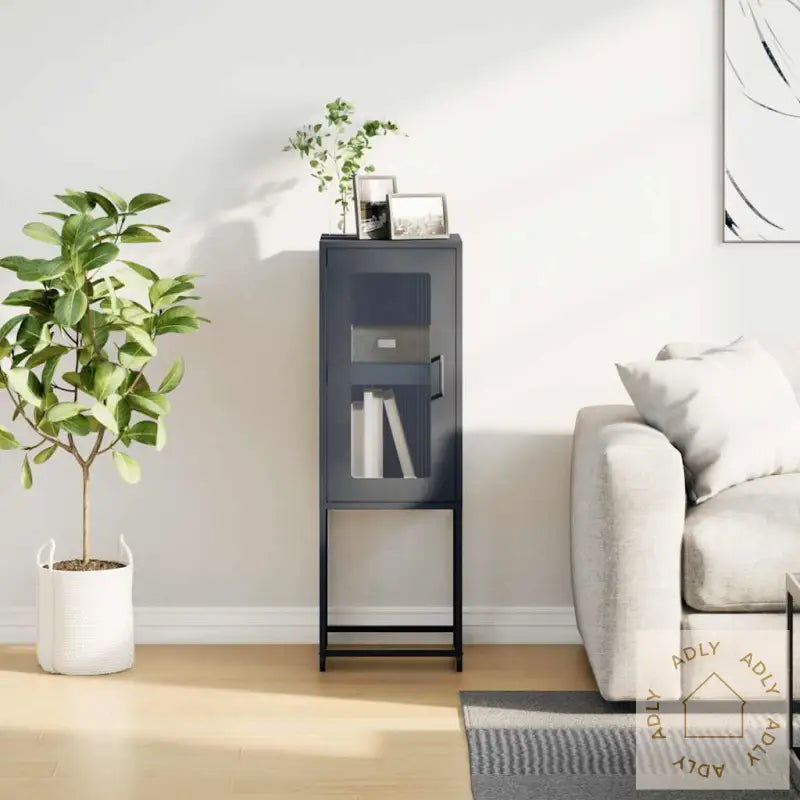 Skjenk Antrasitt 36X39X107 Cm Kaldvalset Stål