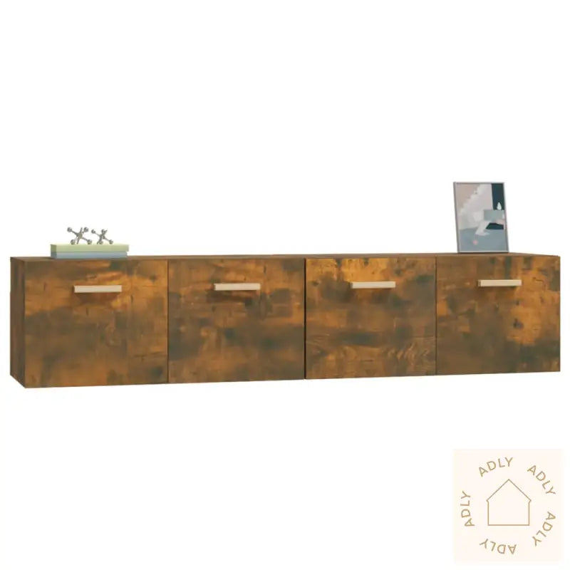 Veggskap 2 Stk Røkt Eik 80X35X36,5 Cm Konstruert Tre