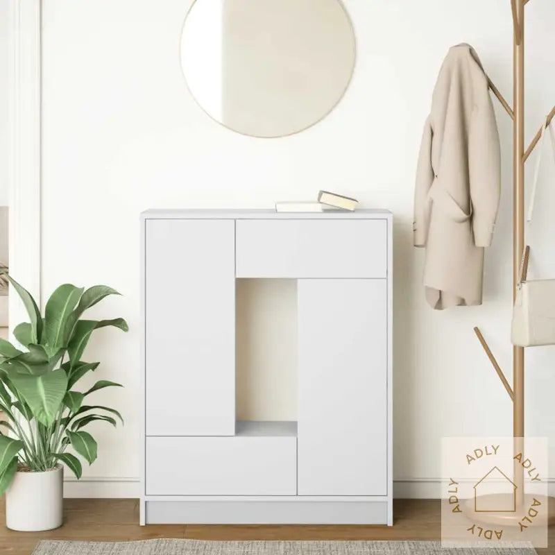 Skjenk Med Skuffer Og Dører Hvit 73X31X90 Cm