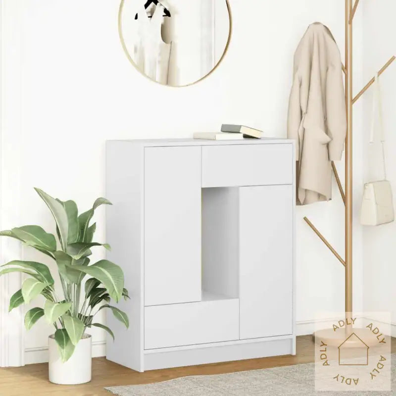Skjenk Med Skuffer Og Dører Hvit 73X31X90 Cm