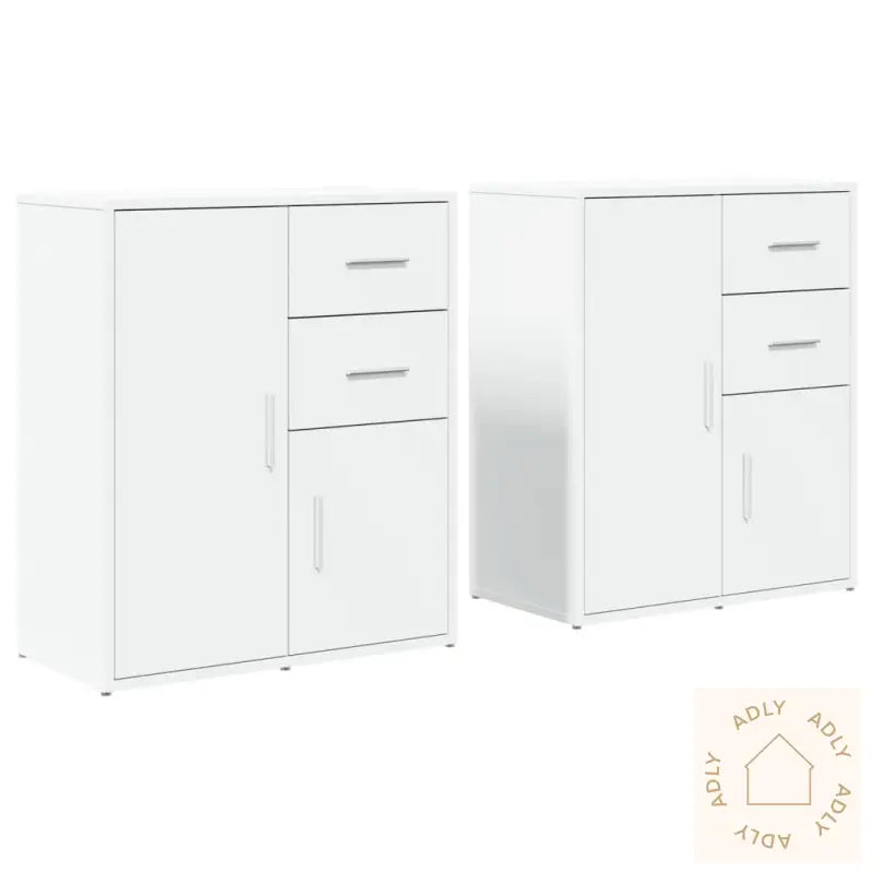 Skjenker 2 Hvit 60X31X70 Cm Konstruert Tre