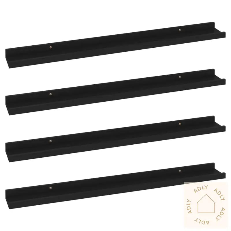Vegghyller 4 Stk Svart 80X9X3 Cm