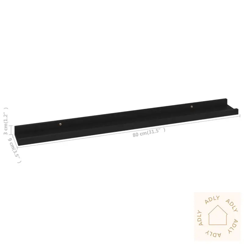 Vegghyller 4 Stk Svart 80X9X3 Cm