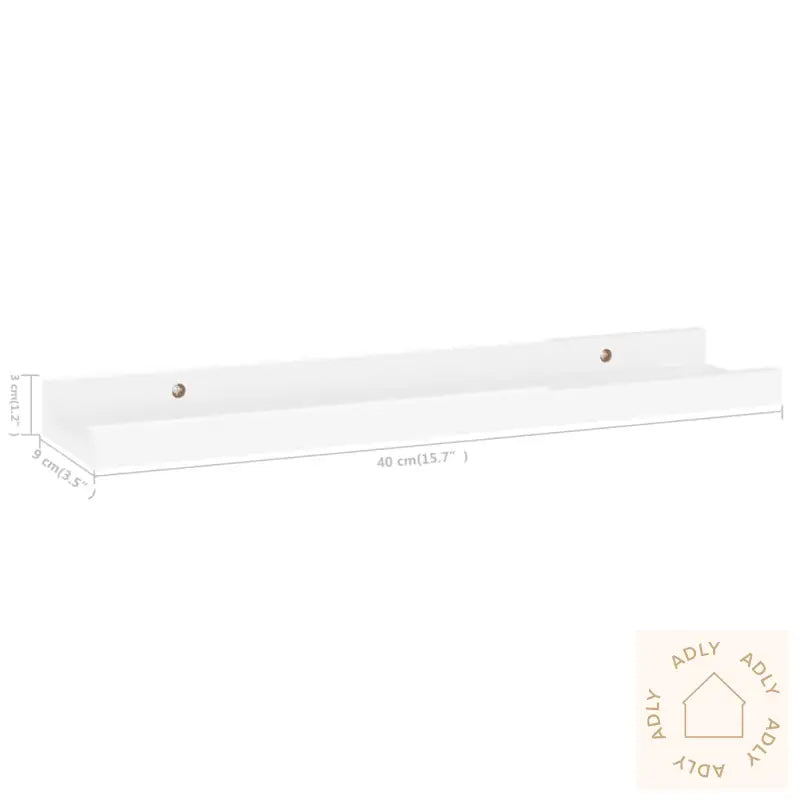 Vegghyller 2 Stk Høyglans Hvit 40X9X3 Cm