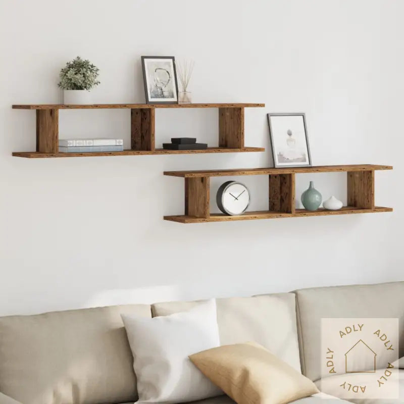 Vegghyller 2 Stk Gammelt Tre 105X18X20 Cm Konstruert Tre