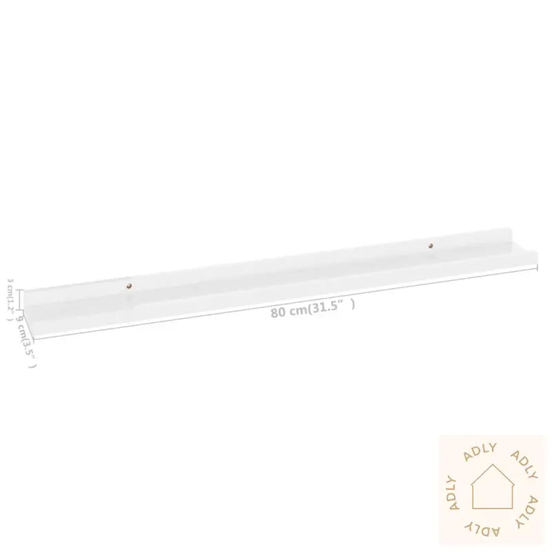 Vegghyller 2 Stk Høyglans Hvit 80X9X3 Cm