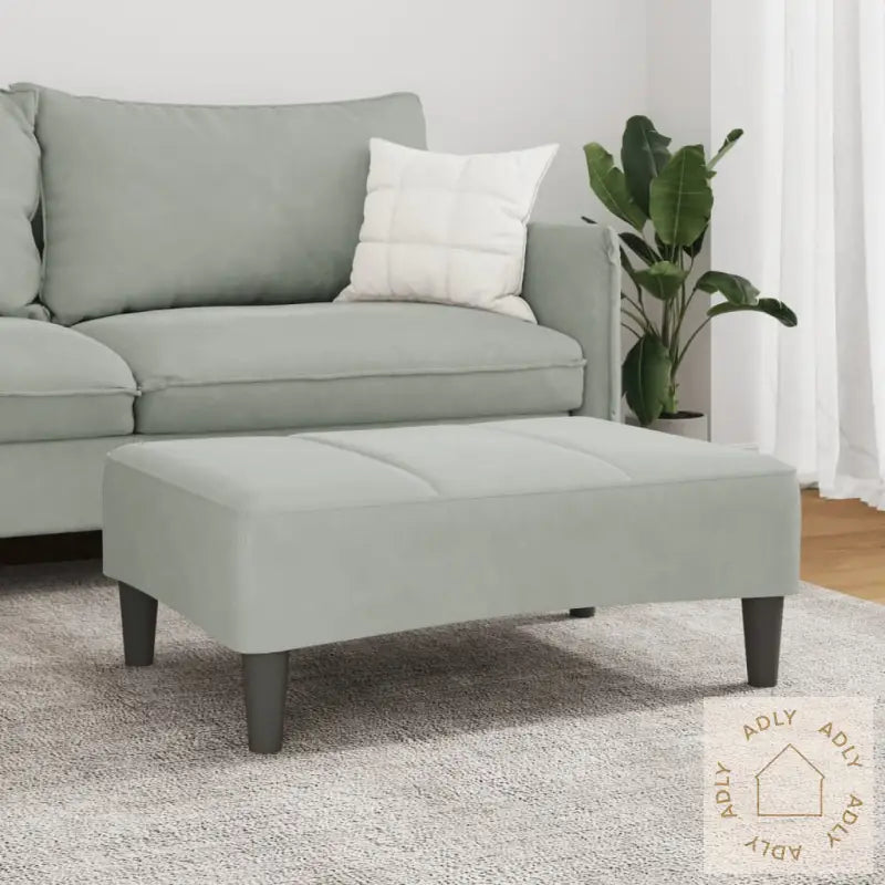 Fotskammel Lysegrå 77X55X31 Cm Fløyel