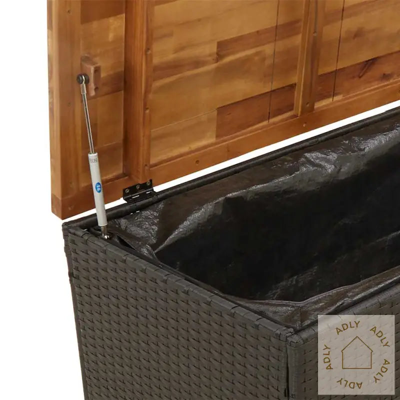 Putekasse Svart 110X55X63 Cm Polyrotting Akasie
