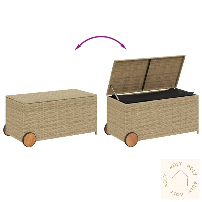 Putekasse Med Hjul Blandet Beige 190L Cm Polyrotting