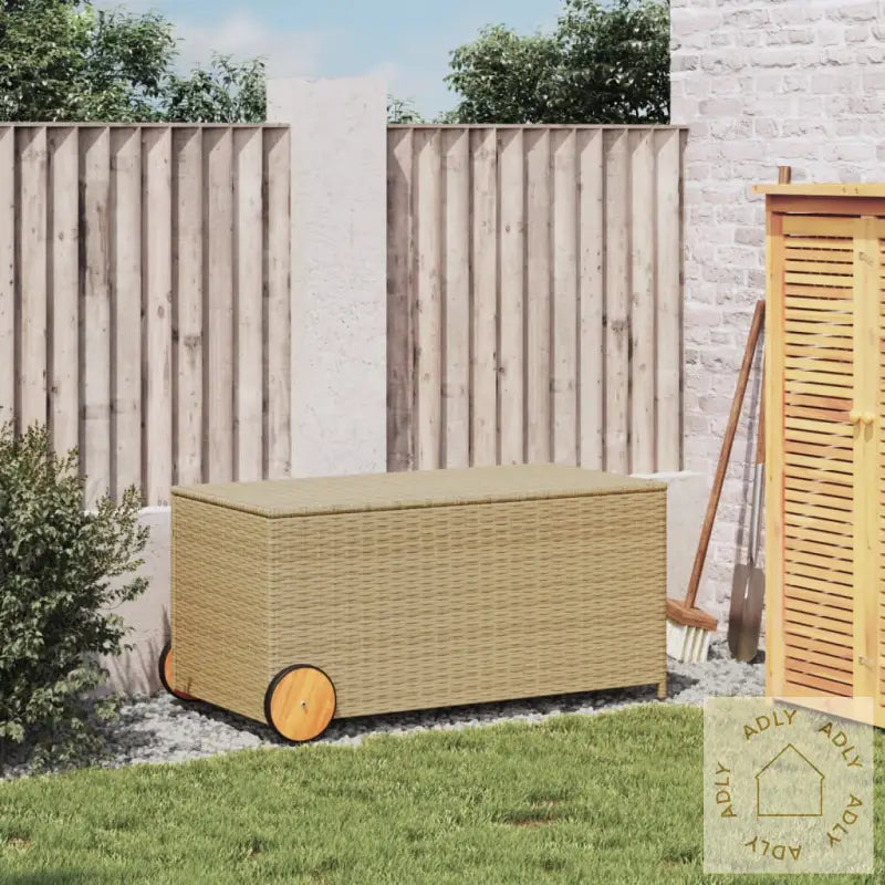 Putekasse Med Hjul Blandet Beige 190L Cm Polyrotting