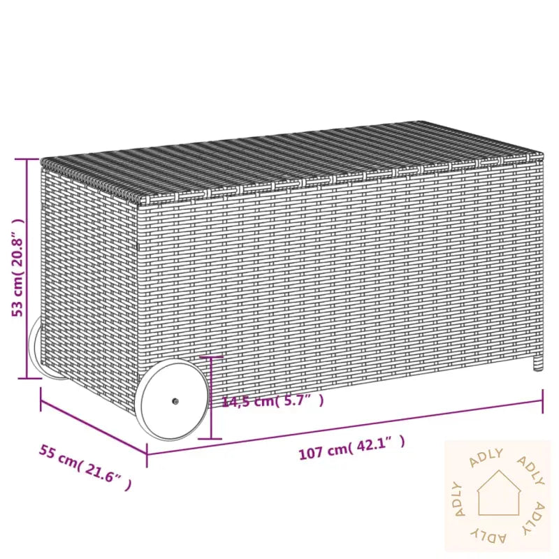 Putekasse Med Hjul Blandet Beige 190L Cm Polyrotting