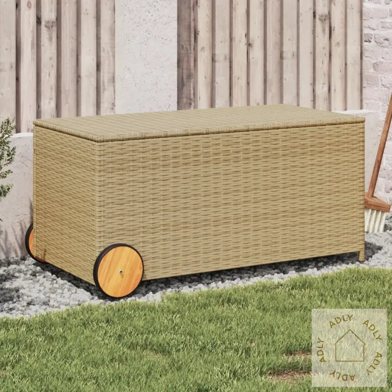 Putekasse Med Hjul Blandet Beige 190L Cm Polyrotting