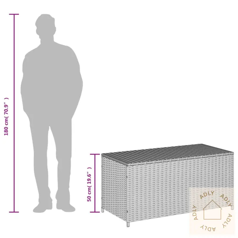 Putekasse Blandet Beige 190L Cm Polyrotting