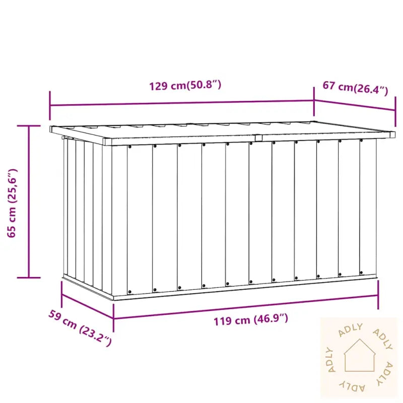 Oppbevaringskasse 129X67X65 Cm Brun
