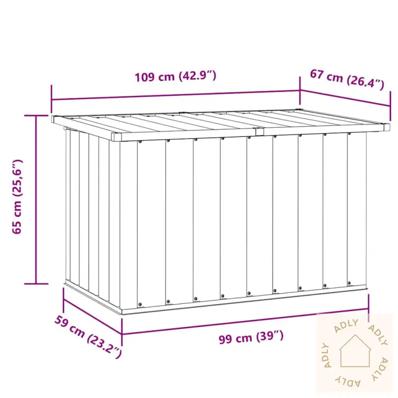 Oppbevaringskasse 109X67X65 Cm Antrasitt