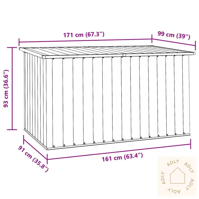 Oppbevaringskasse 171X99X93 Cm Brun